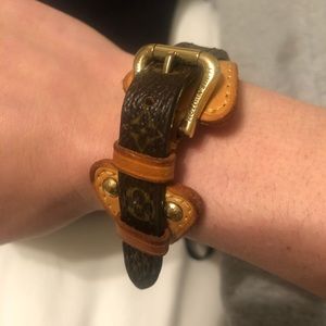 Louis Vuitton leather buckle bracelet